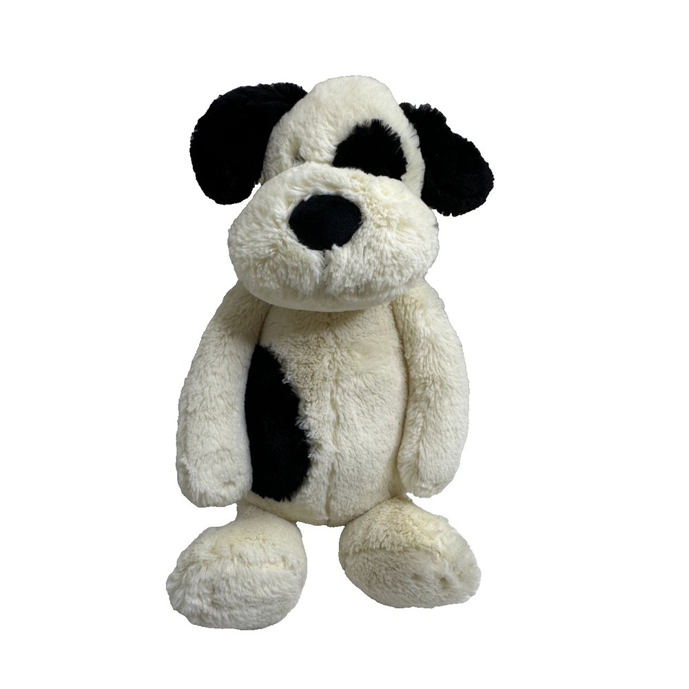 Jellycat London BASHFUL Puppy Dog Plush Cream Black Spots 14" Stuffed Toy